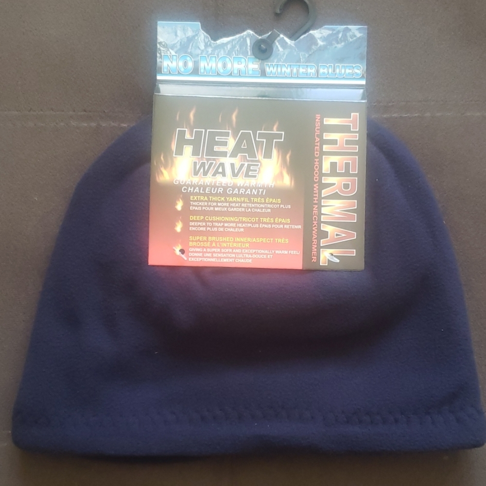 Brand New with Tags Navy Blue Insulated Hood Hat